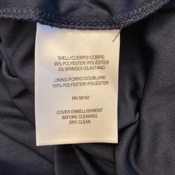 Women's London Times Navy Blue Dress Rushing Rhinestone Sleeveless Party Sz 12 - Picture 7 of 9